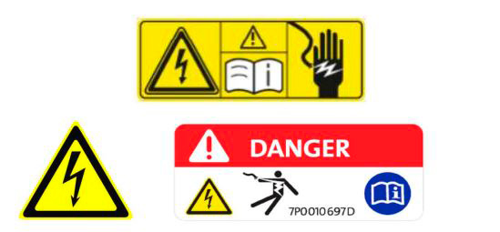 Etiquetado en otros puntos de peligro por electrocución