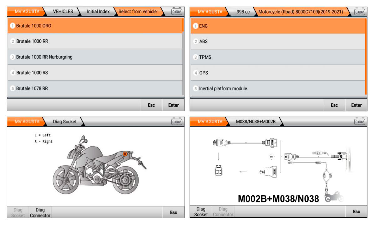 Diagnosis exclusiva para motos MV Agusta