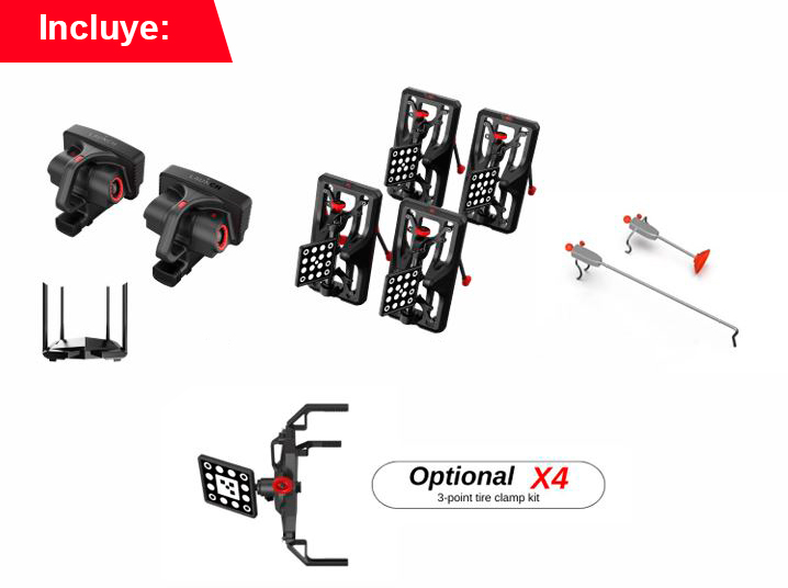Accesorios incluidos con el Alineador X613